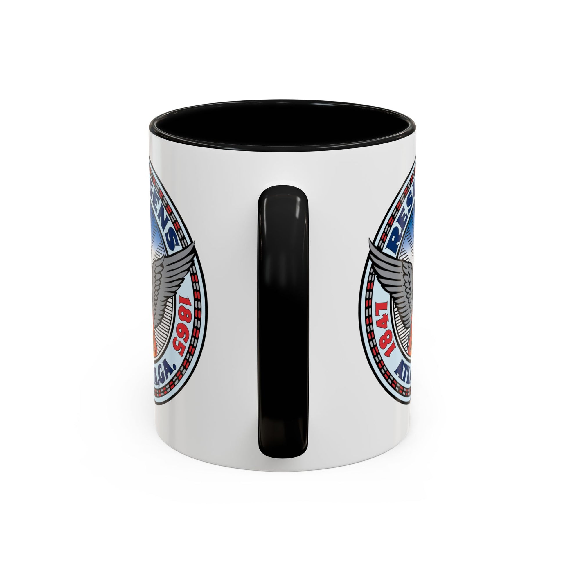 City of Atlanta Seal Coffee Mug - Double Sided Print, Black Accent White Ceramic, 11oz by TheGlassyLass.com