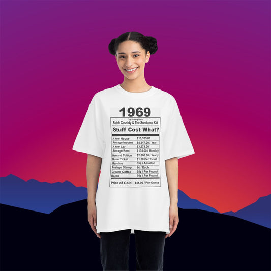 1969 Birthday T-Shirt: (Hanes Beefy-T 100% Preshrunk Cotton Custom Printed by TheGlassyLass.com