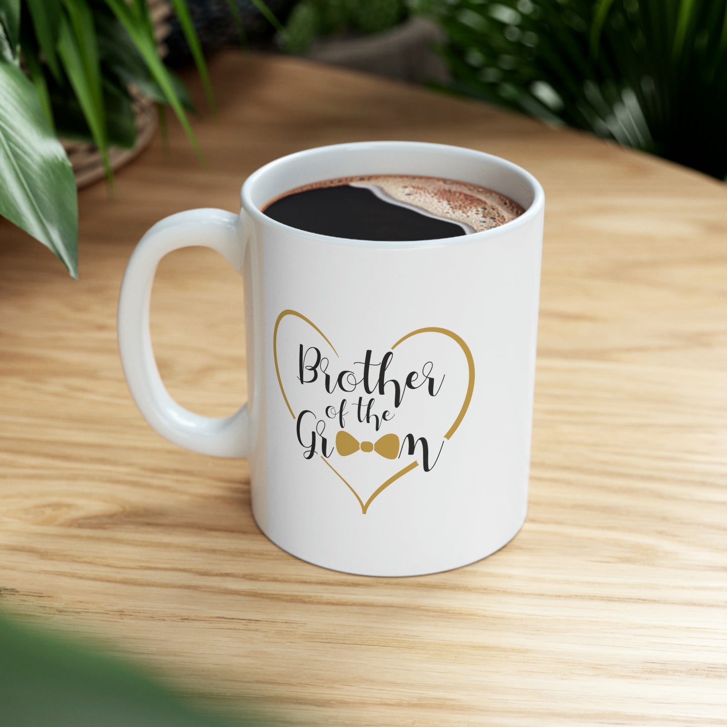 Brother of the Groom Coffee Mug - Double Sided 11oz White Ceramic by TheGlassyLass.com