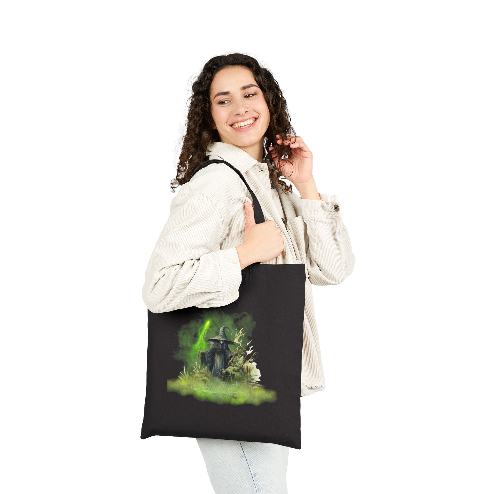Swamp Witch Haunted Halloween Trick or Treat Tote Bag - Heavyweight 100% Cotton Canvas by TheGlassyLass.com