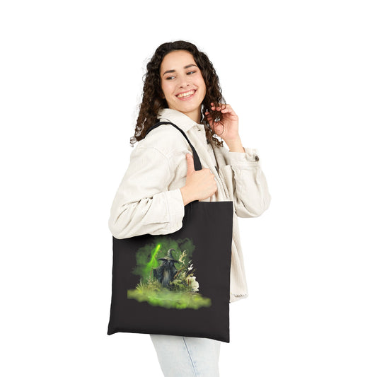 Swamp Witch Haunted Halloween Trick or Treat Tote Bag - Heavyweight 100% Cotton Canvas by TheGlassyLass.com