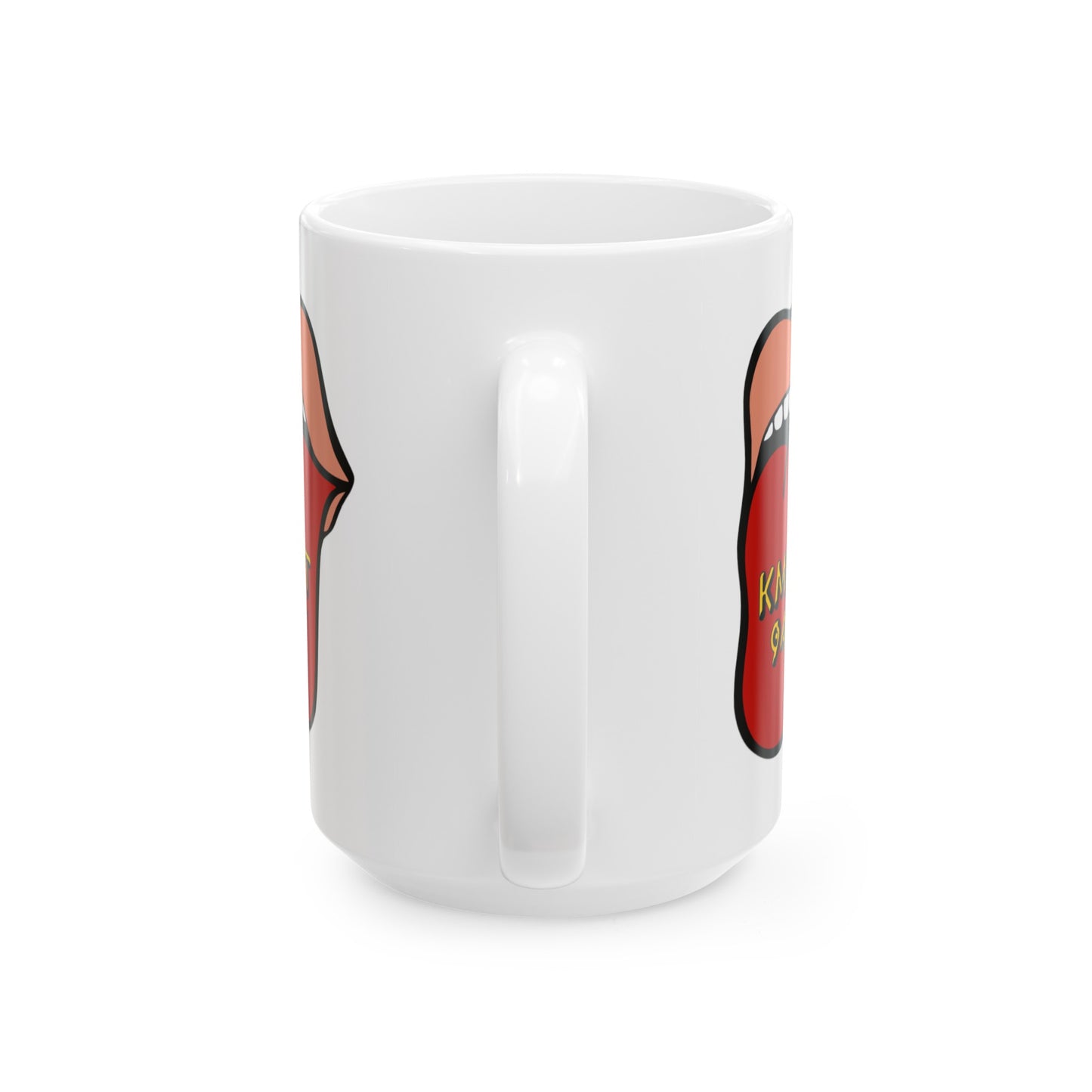 KMET Coffee Mug - Double Sided White Ceramic 15oz by TheGlassyLass.com