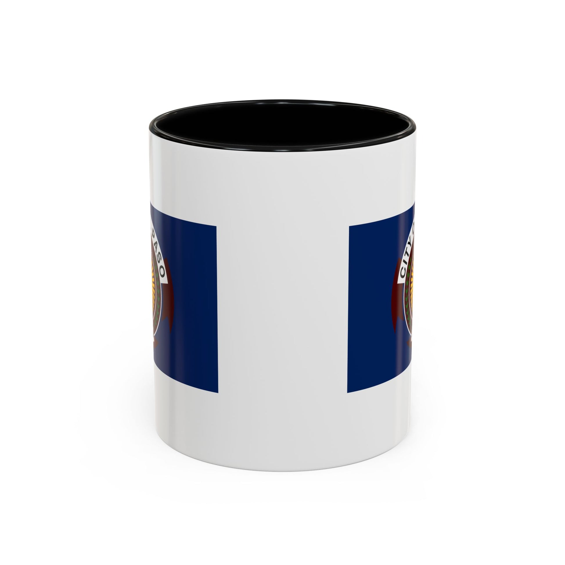 City of El Paso Seal Coffee Mug - Double Sided Print, Black Accent White Ceramic, 11oz by TheGlassyLass.com