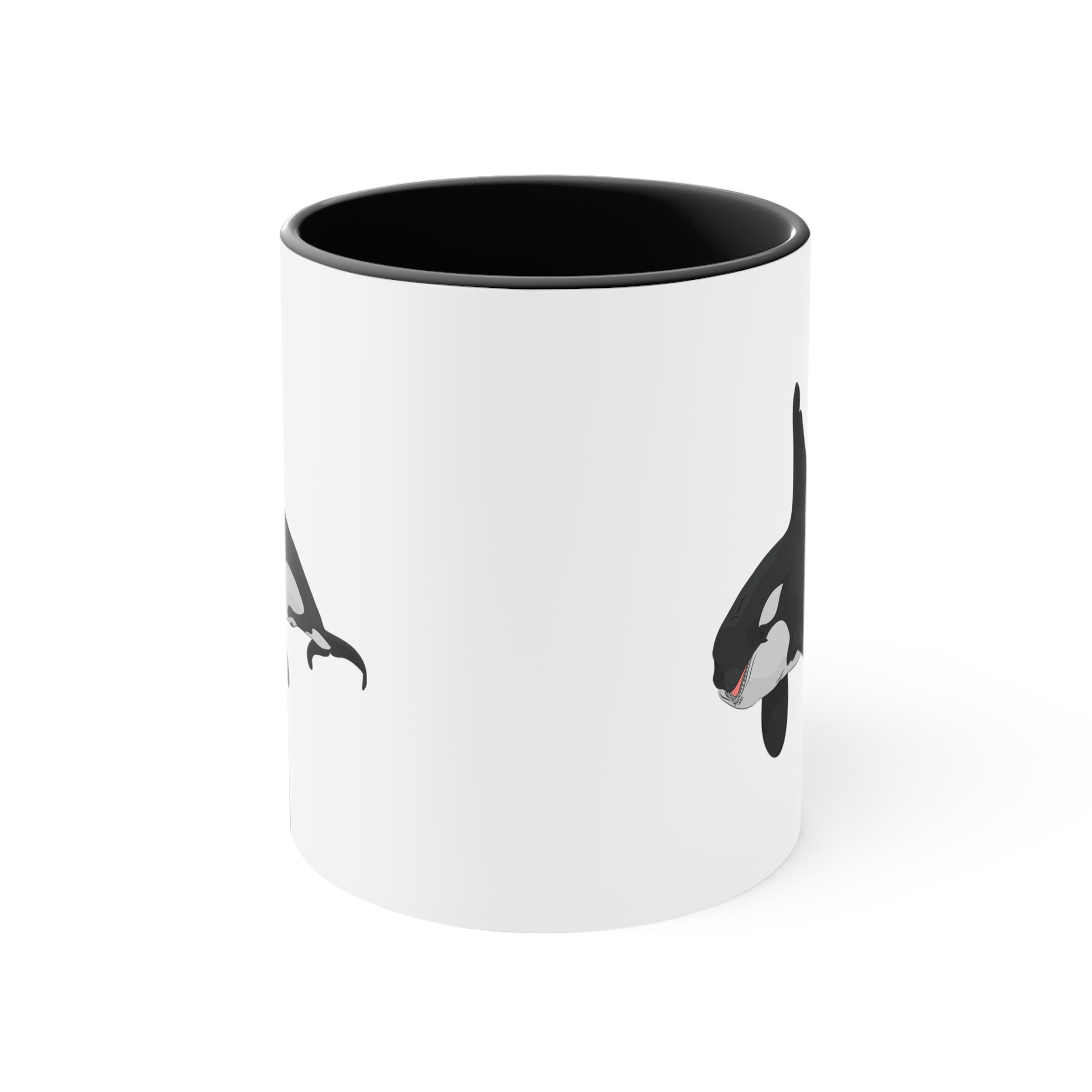 Orca Killer Whale Coffee Mug - Double Sided Black Accent White Ceramic 11oz by TheGlassyLass.com