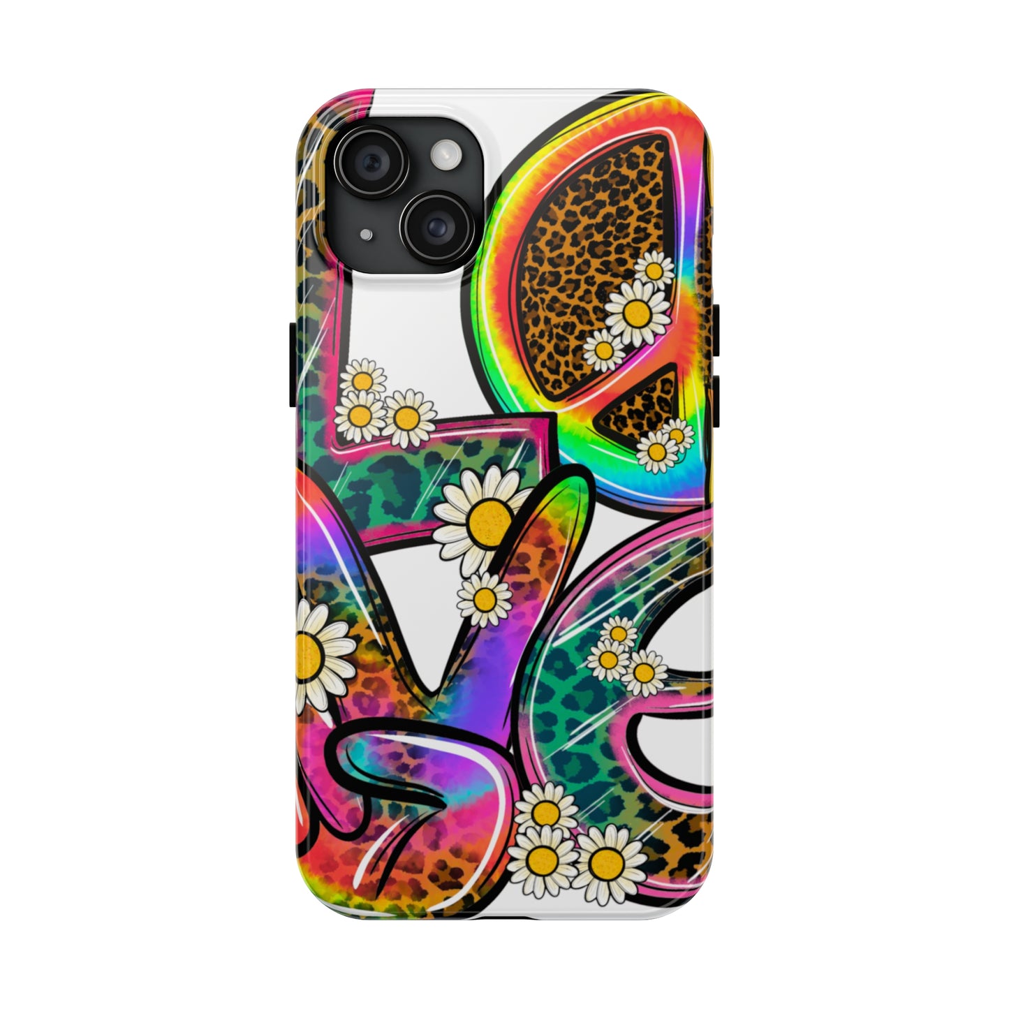 Peace & Love: iPhone Tough Case Design - Wireless Charging - Superior Protection - Original Graphics by TheGlassyLass.com