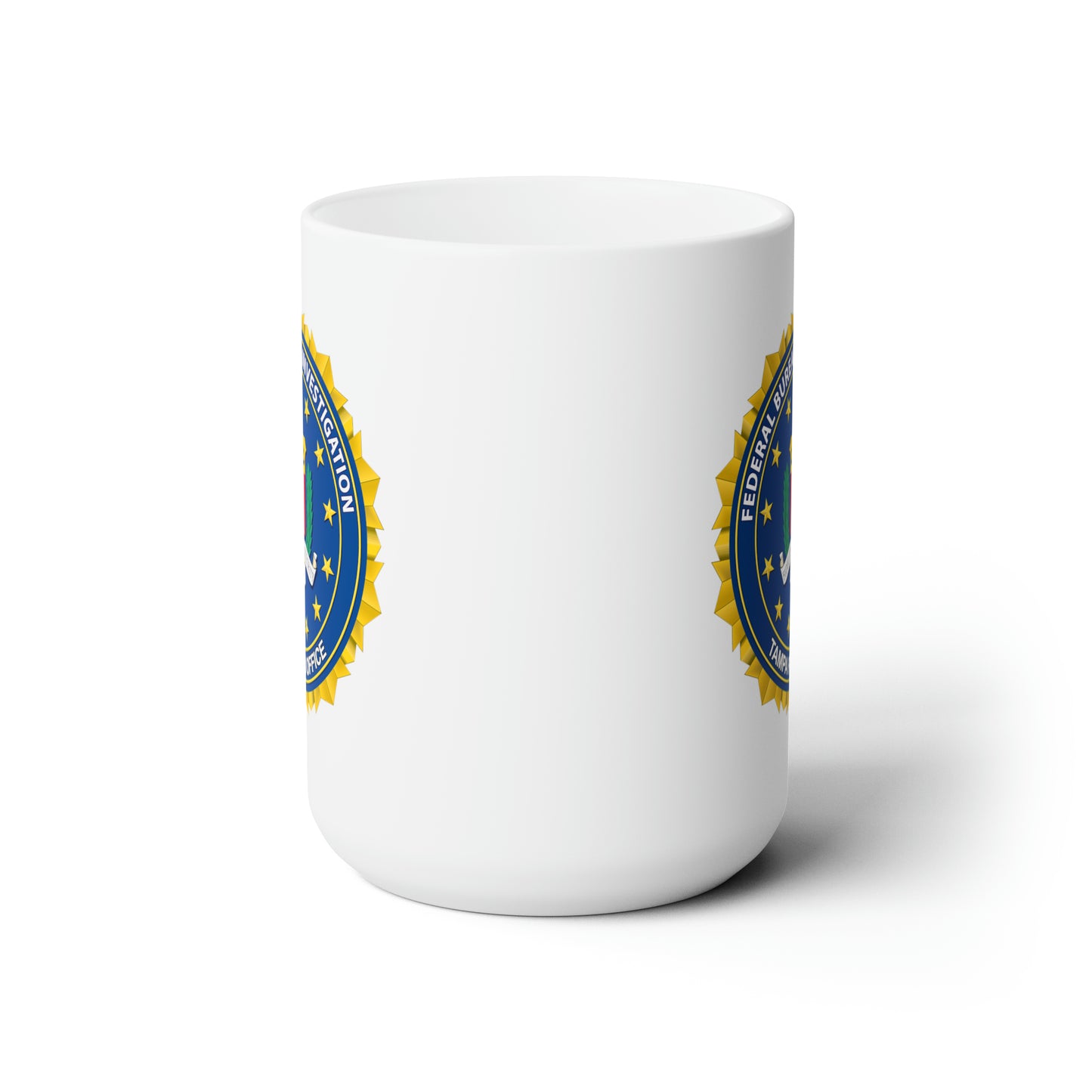 The FBI Tampa Field Office Coffee Mug - Double Sided White Ceramic 15oz - by TheGlassyLass.com