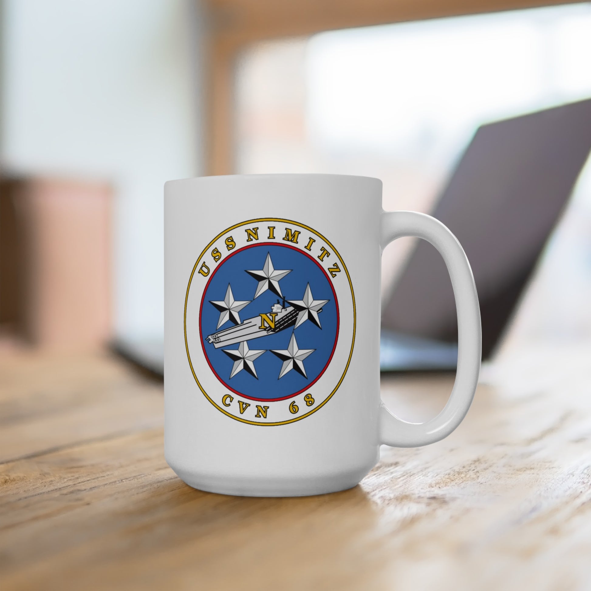 USS Nimitz Coffee Mug - Double Sided White Ceramic 15oz by TheGlassyLass.com