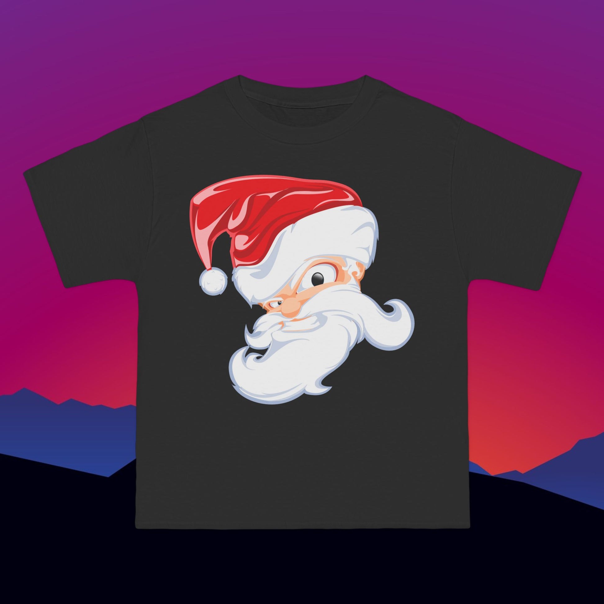 Angry Santa T-Shirt: (Hanes Beefy-T 100% Preshrunk Cotton Custom Printed by TheGlassyLass.com