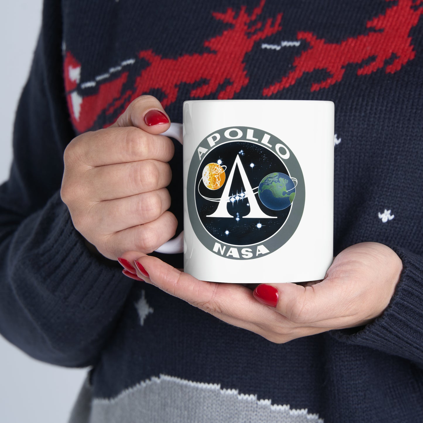 NASA Apollo Program Coffee Mug - Double Sided White Ceramic 11oz by TheGlassyLass.com