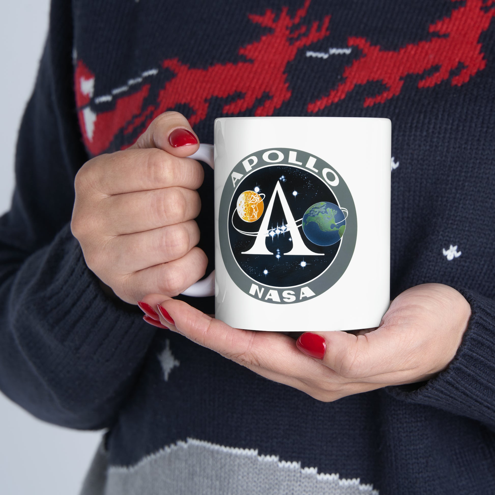 NASA Apollo Program Coffee Mug - Double Sided White Ceramic 11oz by TheGlassyLass.com