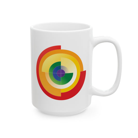 Rainbow Flag Coffee Mug - Double Sided White Ceramic 15oz by TheGlassyLass.com