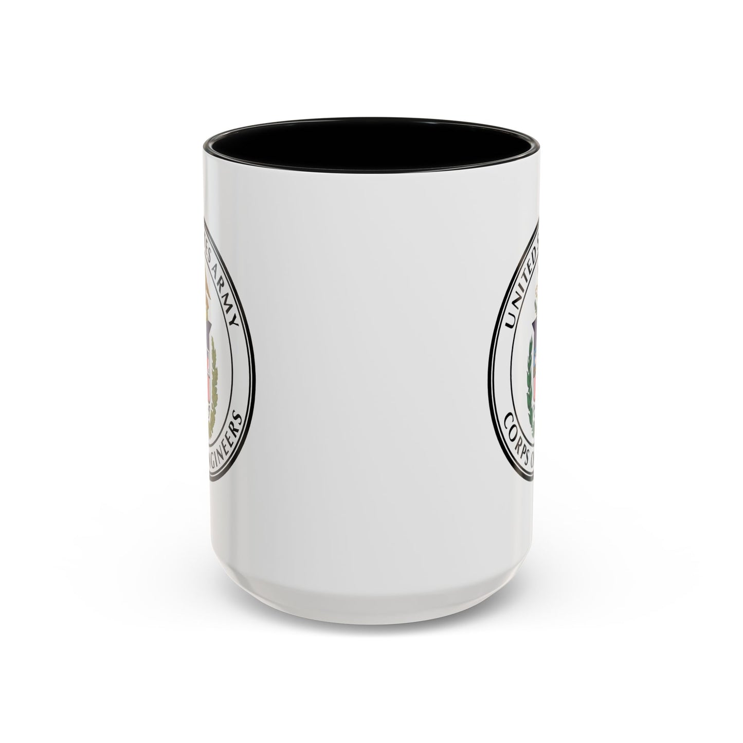 US Army Corps of Engineers Seal Coffee Mug - Double Sided Black Accent Ceramic 15oz - by TheGlassyLass.com