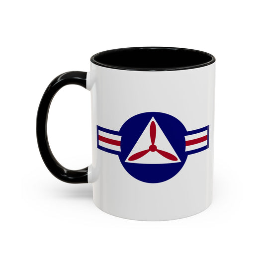 Civil Air Patrol Roundel Coffee Mug - Double Sided Print, Black Accent White Ceramic, 11oz by TheGlassyLass.com