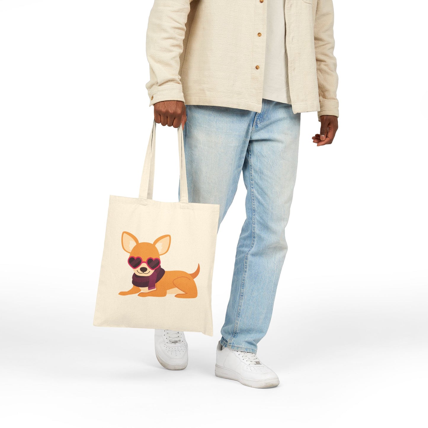 Fashionista Chihuahua Logo Tote Bag - Heavyweight 100% Cotton Canvas by TheGlassyLass.com