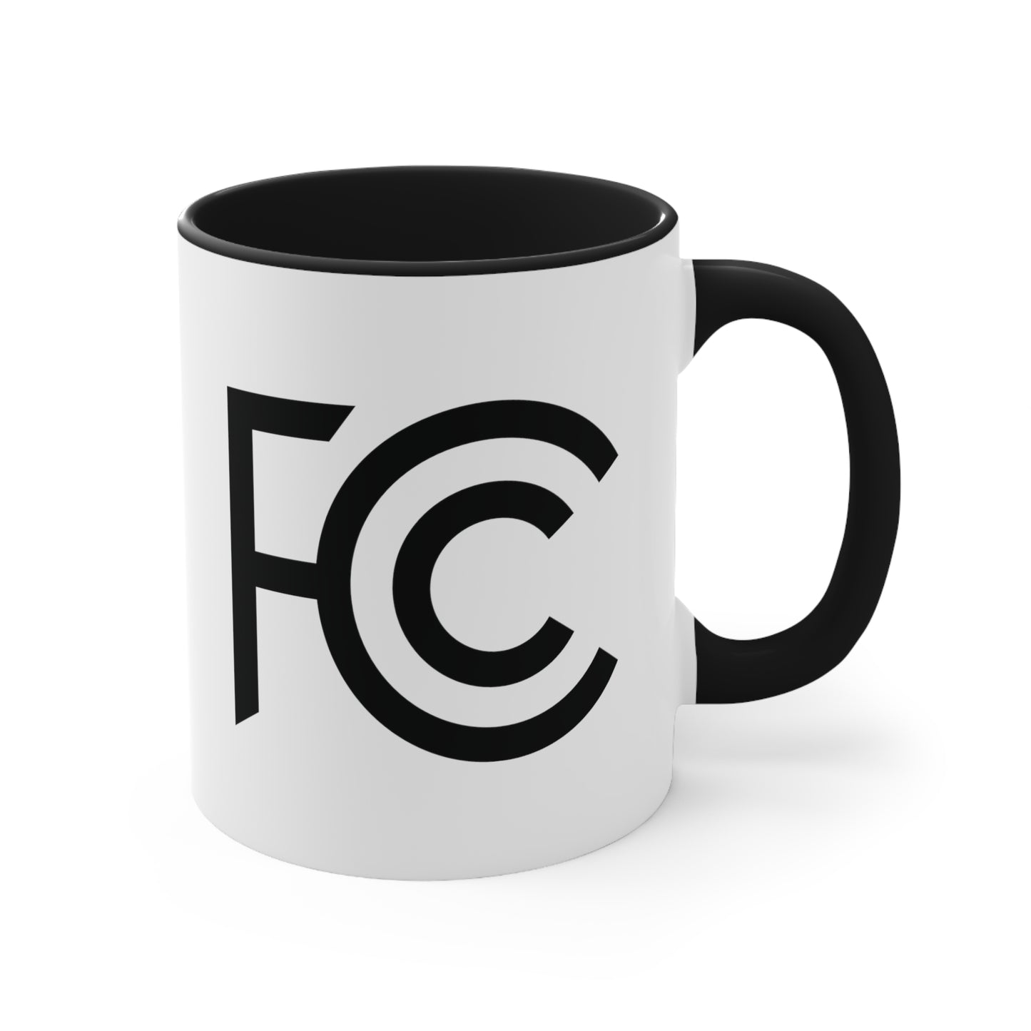 FCC Seal Coffee Mug - Double Sided Black Accent White Ceramic 11oz by TheGlassyLass.com