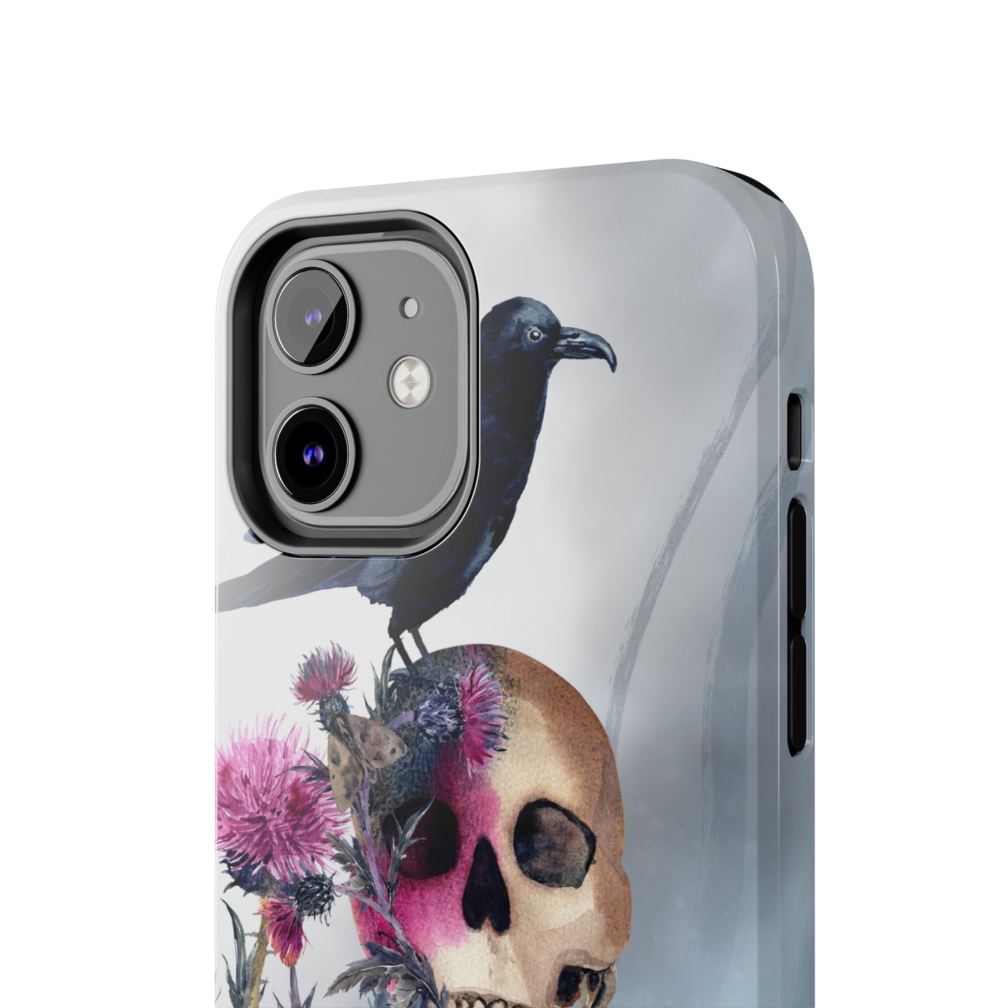 Quoth the Raven Skull: iPhone Tough Case Design - Wireless Charging - Superior Protection - Original Graphics by TheGlassyLass.com