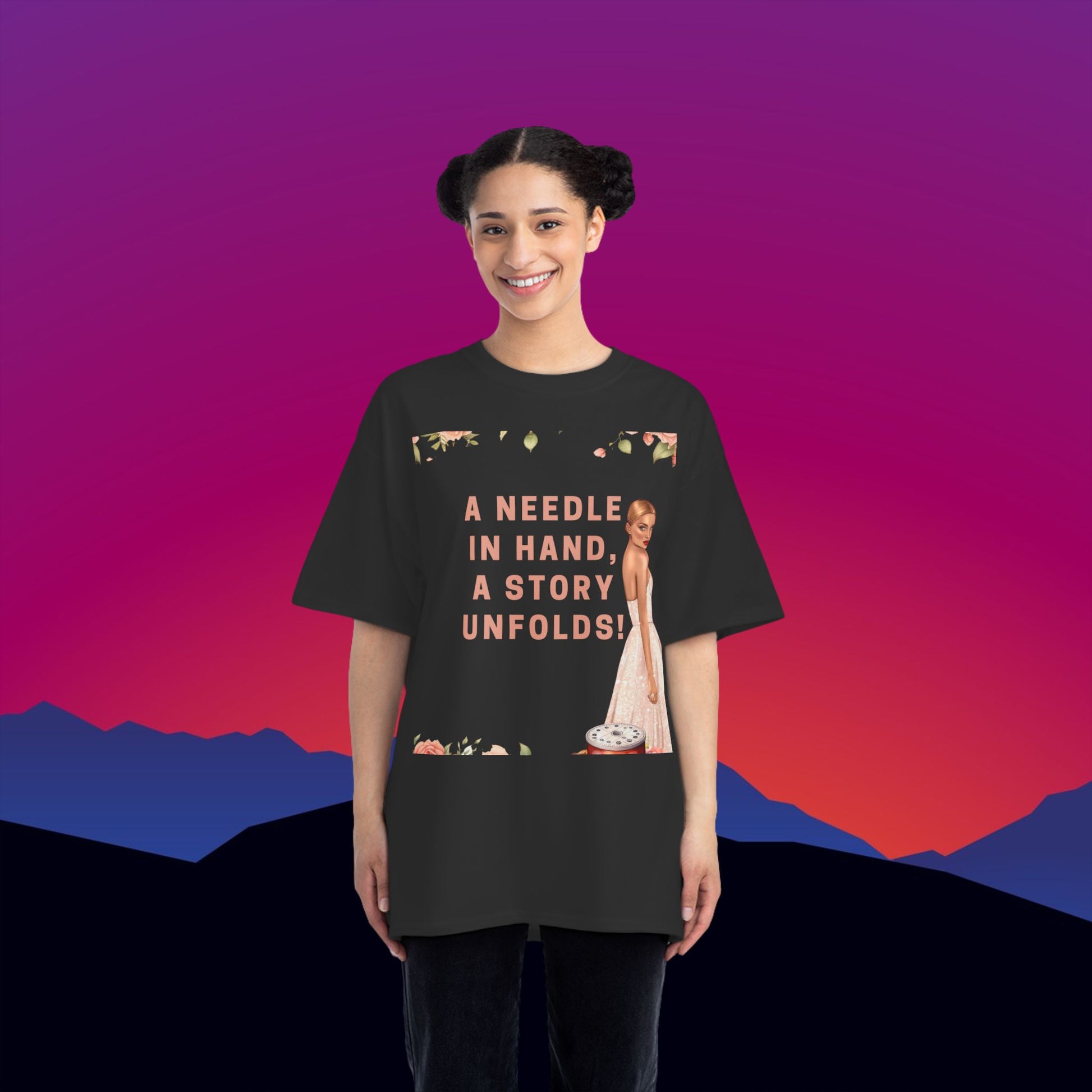 A Needle in Hand T-Shirt: (Hanes Beefy-T 100% Preshrunk Cotton Custom Printed by TheGlassyLass.com