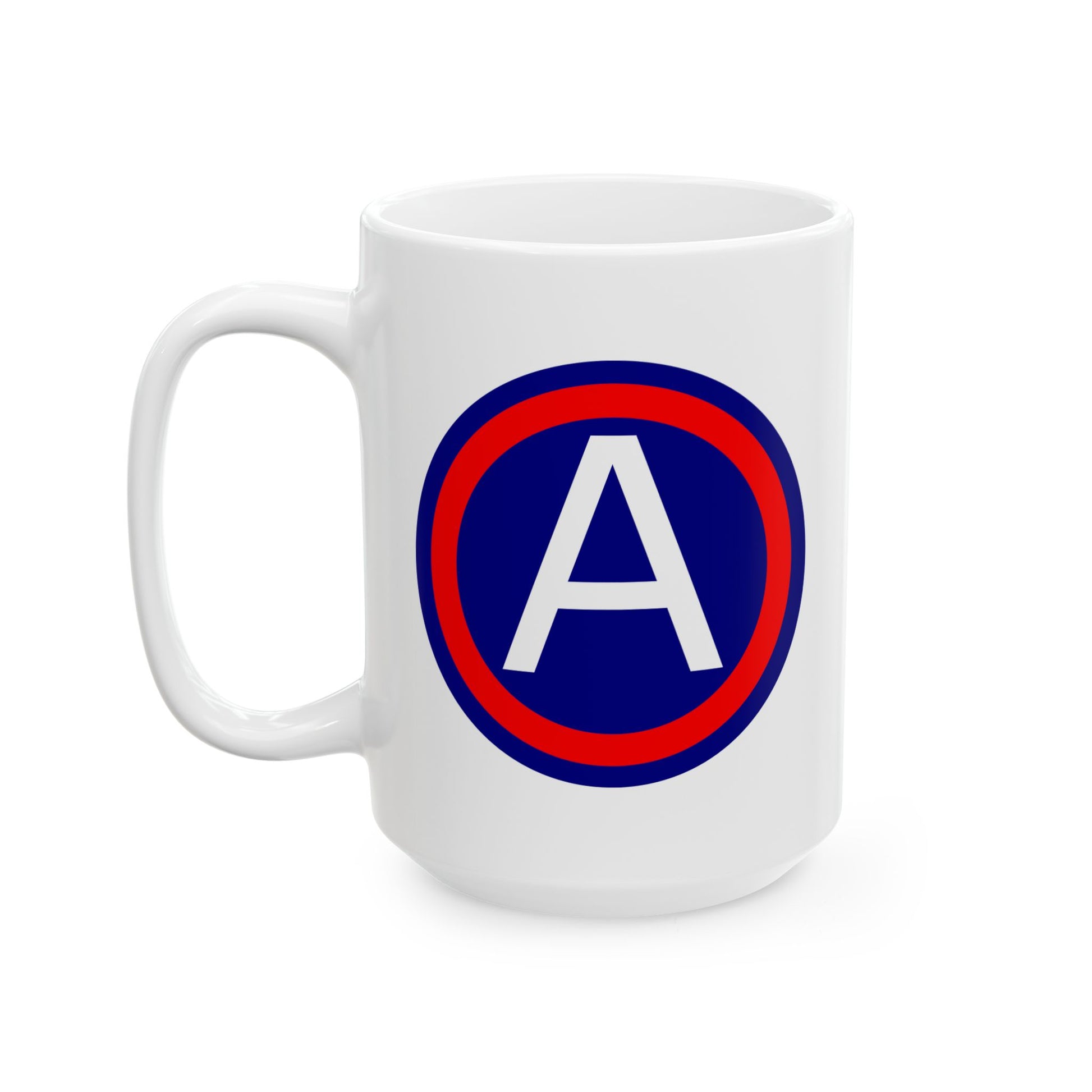 United States 3rd Army (Historical) Shoulder Patch Coffee Mug - Double Sided Print, White Ceramic, 15oz by TheGlassyLass.com