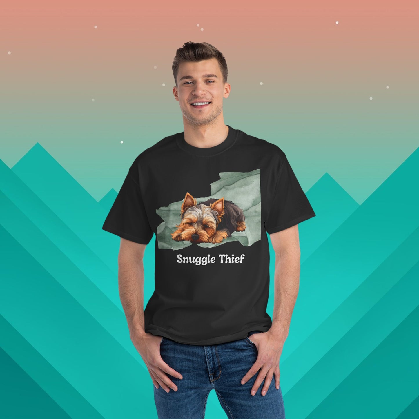 Snuggle Thief T-Shirt: (Hanes Beefy-T 100% Preshrunk Cotton Custom Printed by TheGlassyLass.com