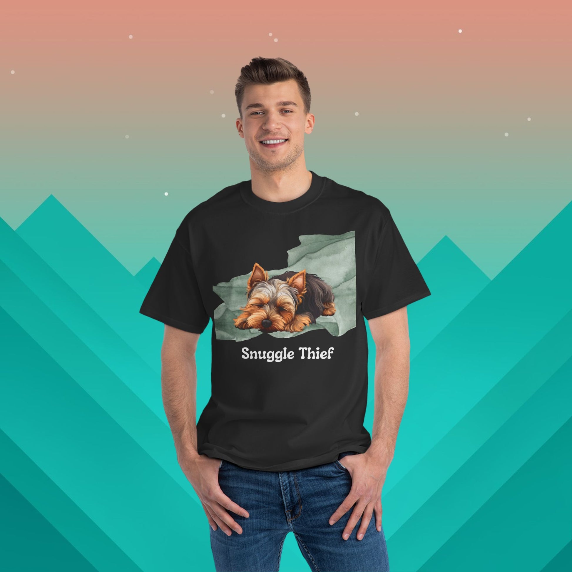 Snuggle Thief T-Shirt: (Hanes Beefy-T 100% Preshrunk Cotton Custom Printed by TheGlassyLass.com