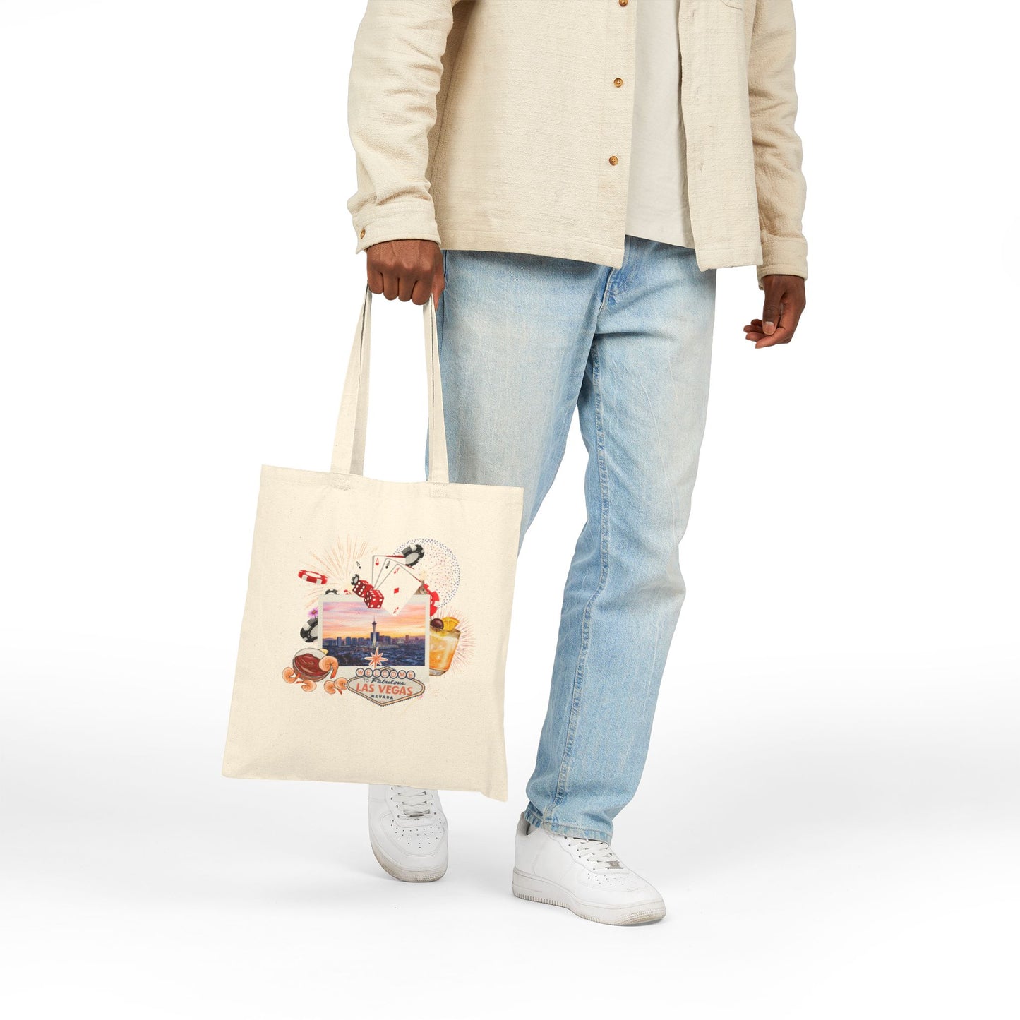 Las Vegas Travel Tote Bag - Heavyweight 100% Cotton Canvas by TheGlassyLass.com