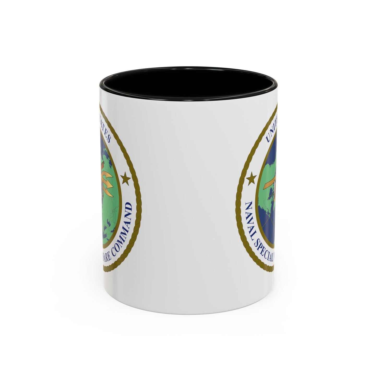 United States Naval Special Warfare Command Coffee Mug - Double Sided Black Accent White Ceramic 11oz by TheGlassyLass.com