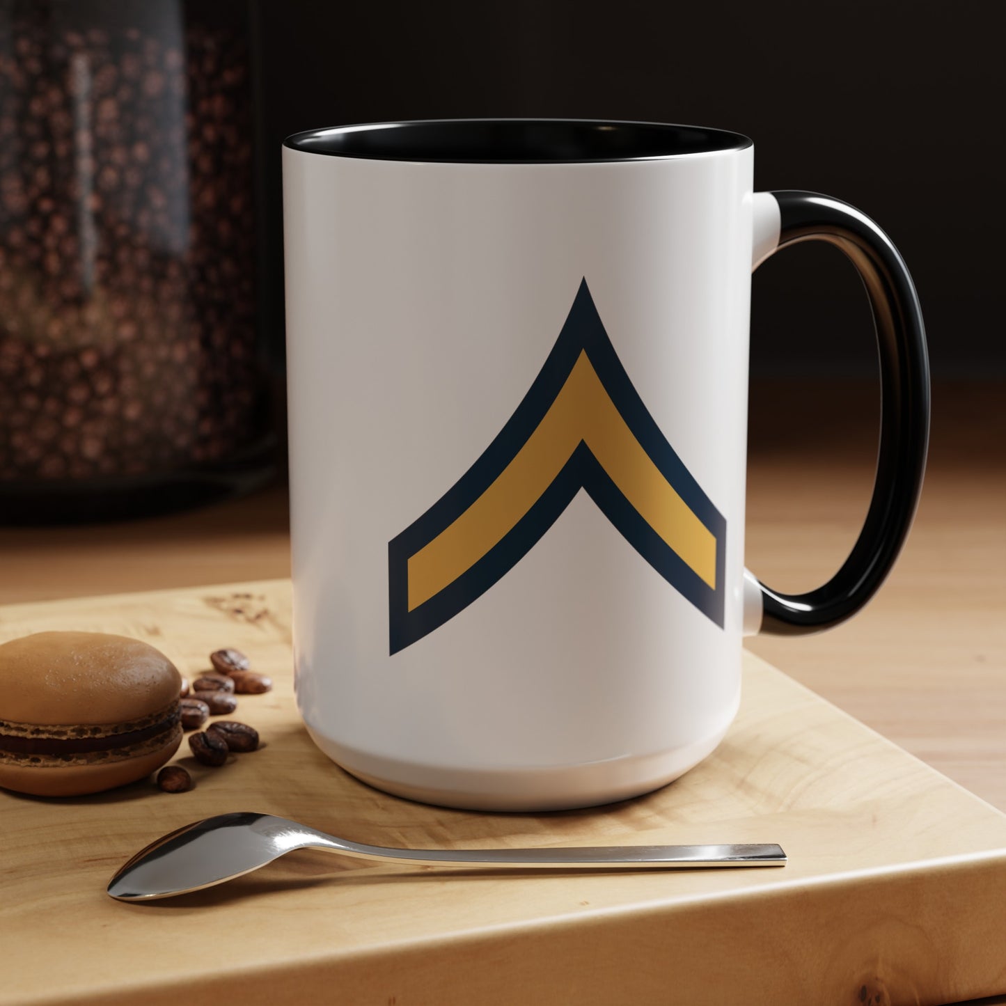 US Army General Staff - Double Sided Black Accent White Ceramic Coffee Mug 15oz by TheGlassyLass.com