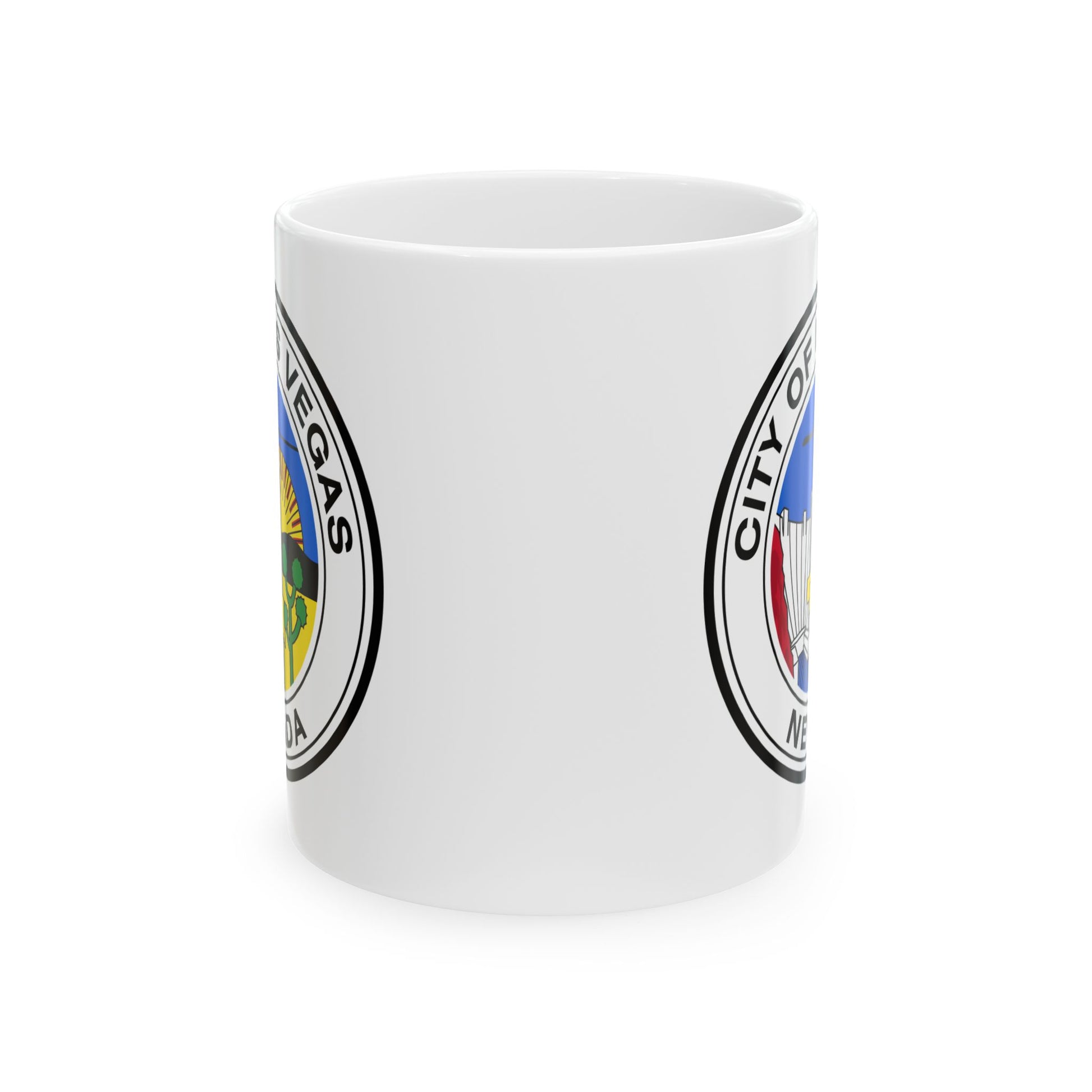 City of Las Vegas Coffee Mug - Double Sided Print, White Ceramic, 11oz by TheGlassyLass.com