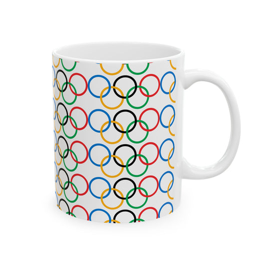 Olympic Fever Coffee Mug - Double Sided White Ceramic 11oz by TheGlassyLass.com