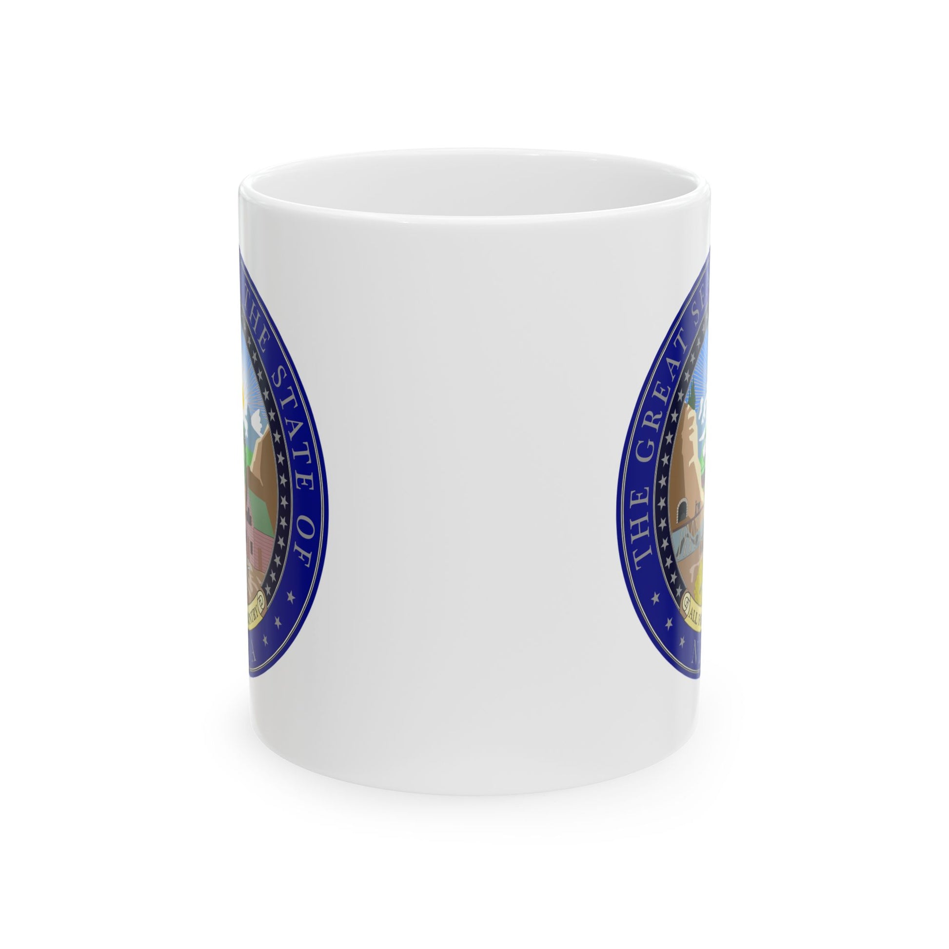State Seal of Nevada Coffee Mug - Double Sided Print, White Ceramic, 11oz by TheGlassyLass.com