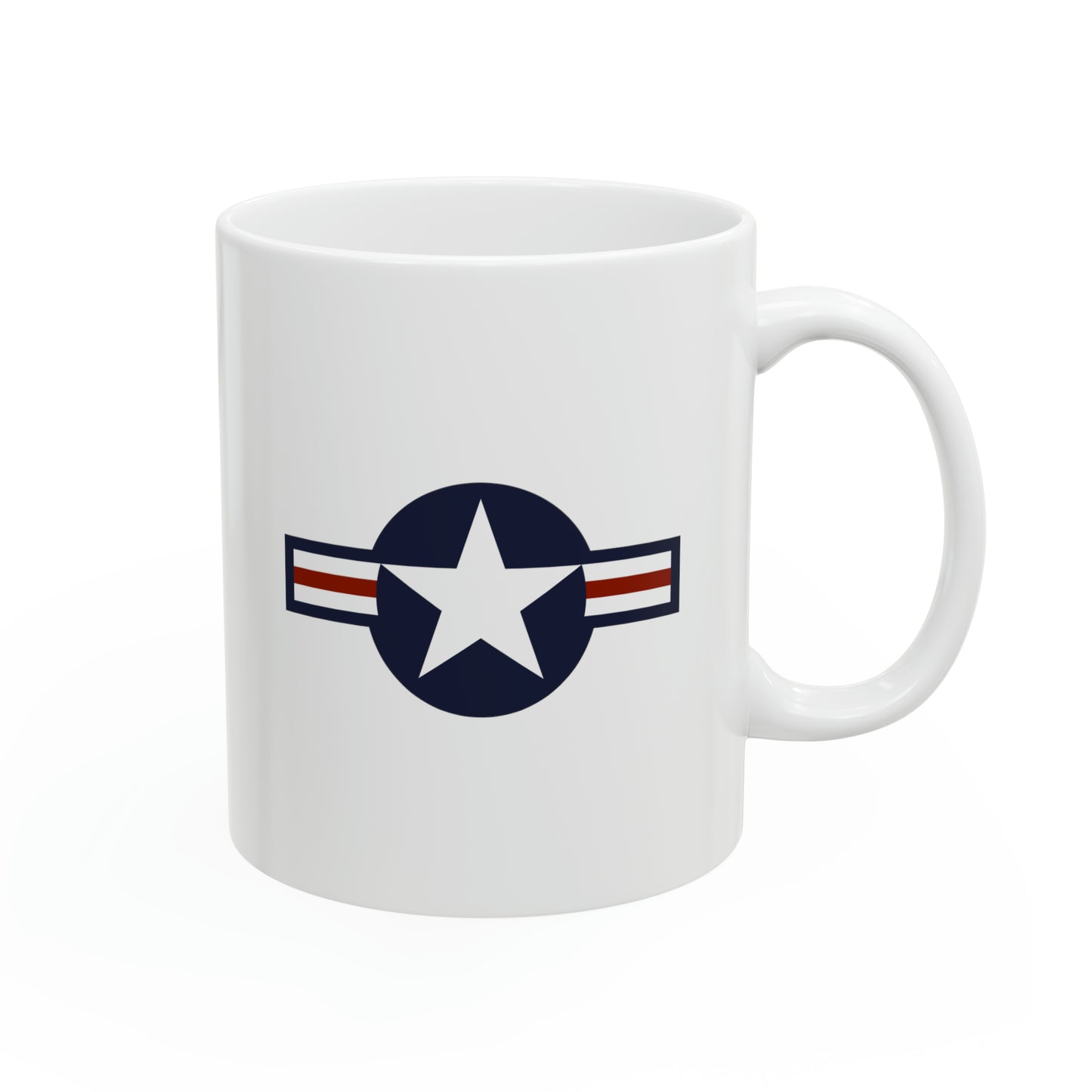 US Air Force Roundel Coffee Mug - Double Sided White Ceramic 11oz - By TheGlassyLass.com