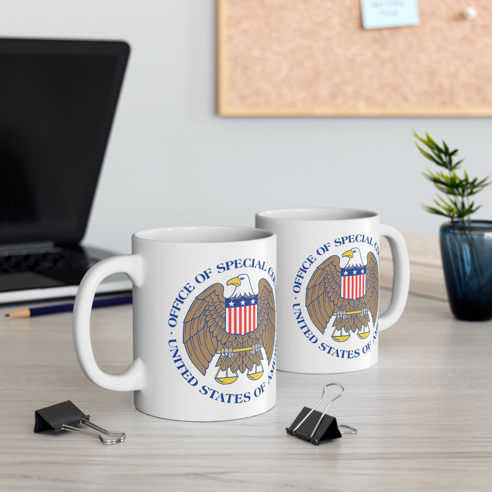 United States Office of Special Counsel Seal Coffee Mug - Double Sided Print, White Ceramic, 11oz by TheGlassyLass.com