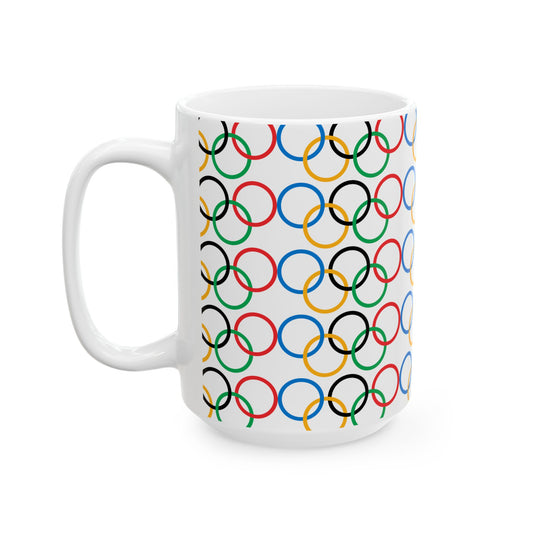 Olympic Fever Coffee Mug - Double Sided White Ceramic 15oz by TheGlassyLass.com