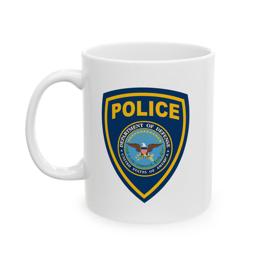 DOD Police Coffee Mug - Double Sided White Ceramic 11oz by TheGlassyLass.com