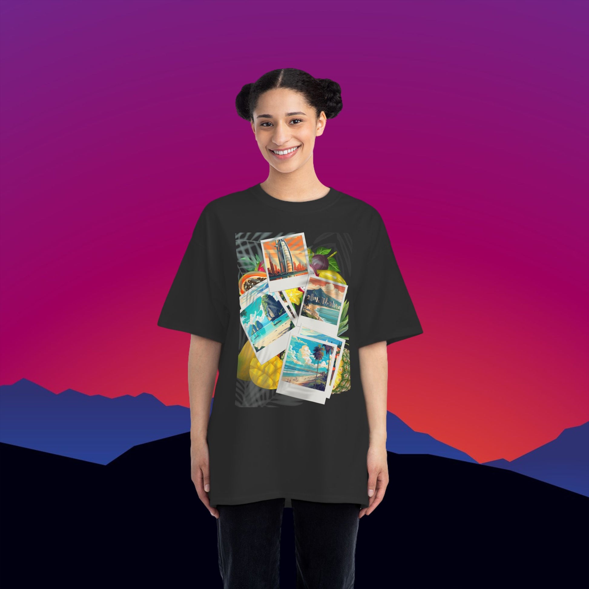 Around the World T-Shirt: (Hanes Beefy-T 100% Preshrunk Cotton Custom Printed by TheGlassyLass.com