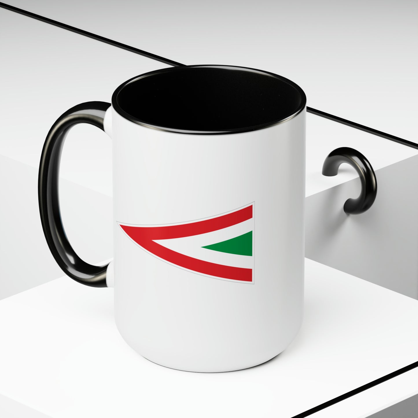 Hungarian Air Force Roundel Coffee Mug - Double Sided Black Accent Ceramic 15oz - by TheGlassyLass.com