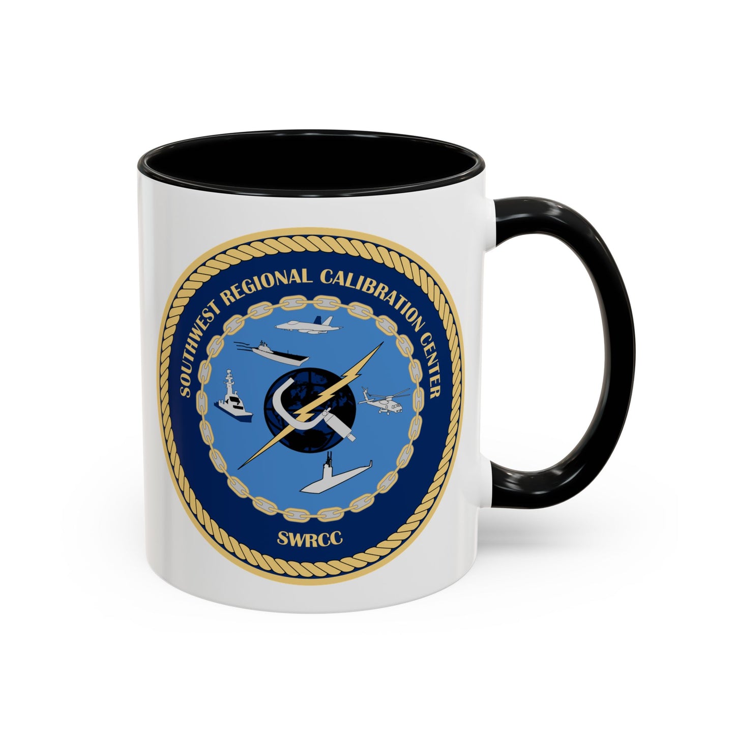 Southwest Regional Calibration Center Coffee Mug - Double Sided Black Accent White Ceramic 11oz by TheGlassyLass.com