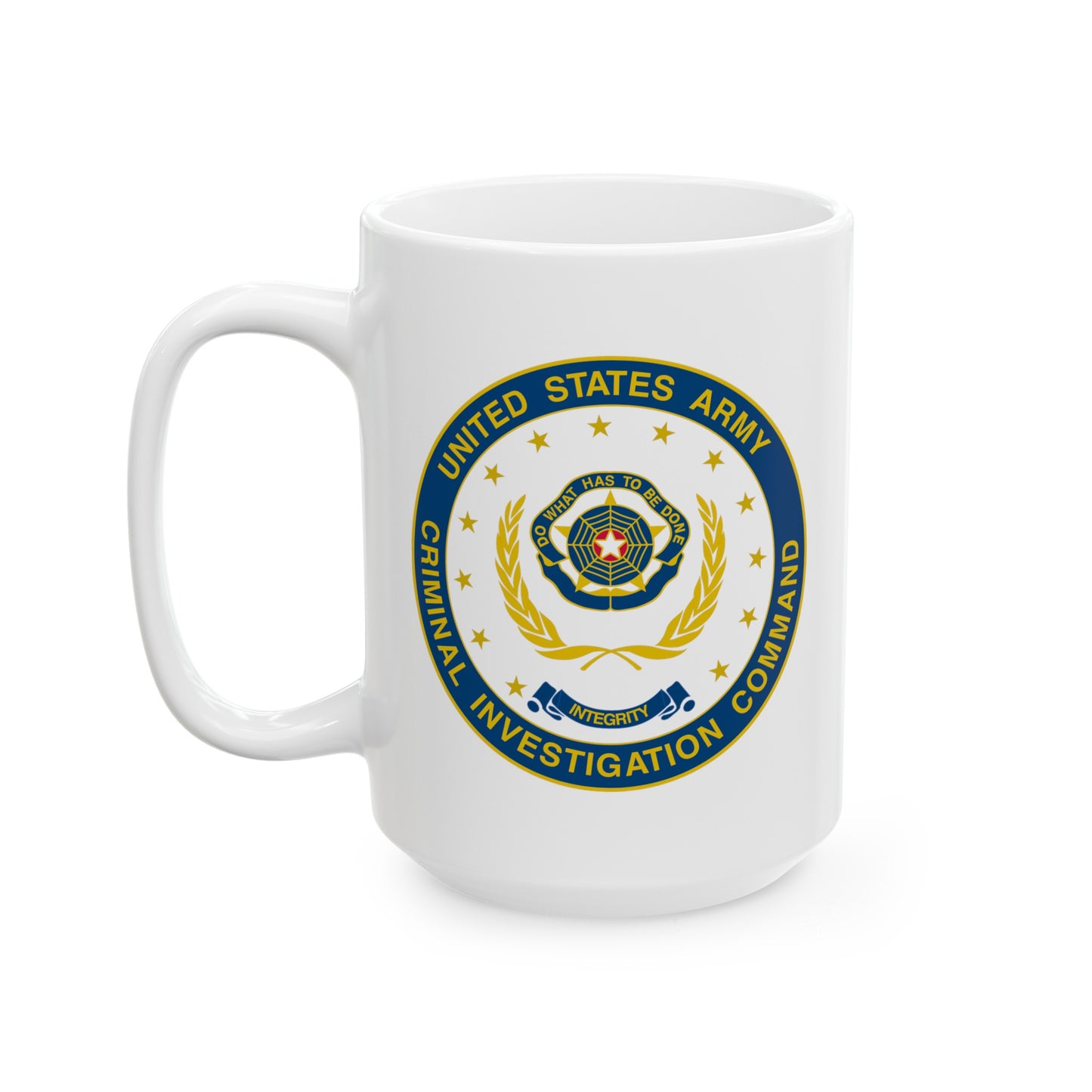 Army CIC Seal Coffee Mug - Double Side White Ceramic 15oz by TheGlassyLass.com