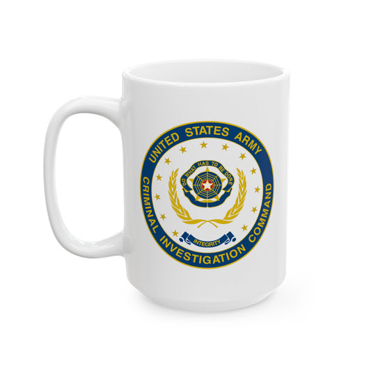 Army CIC Seal Coffee Mug - Double Side White Ceramic 15oz by TheGlassyLass.com
