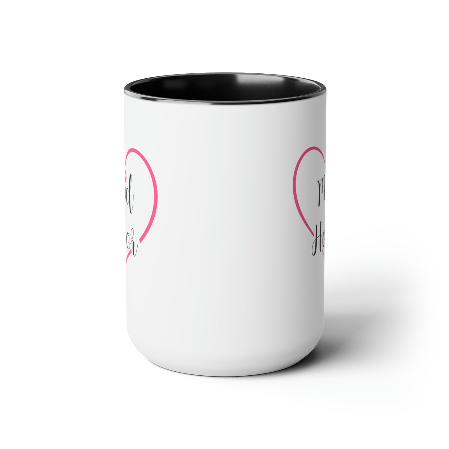 Maid of Honor Coffee Mug - Double Sided Black Accent Ceramic 15oz by TheGlassyLass.com