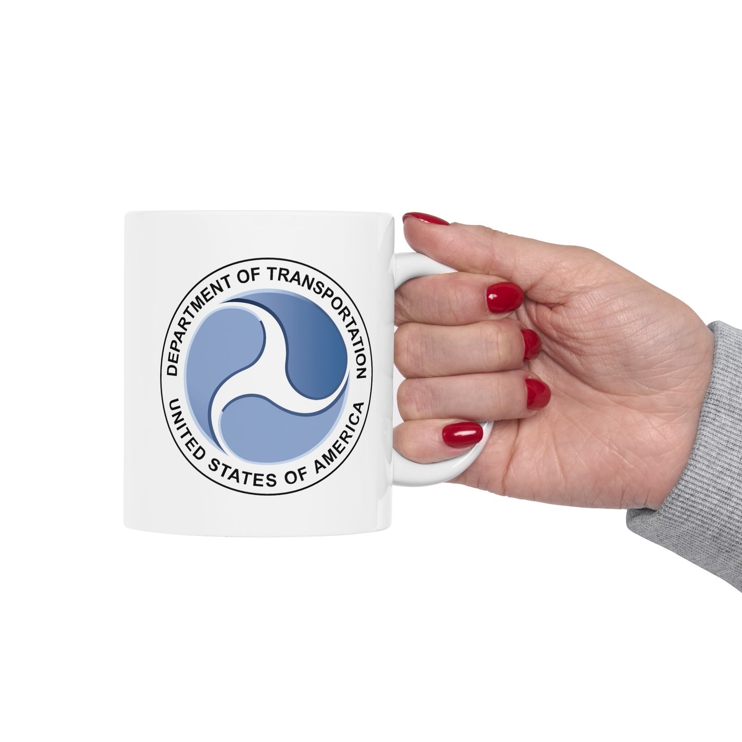 Department of Transportation Coffee Mug - Double Sided White Ceramic 11oz by TheGlassyLass.com