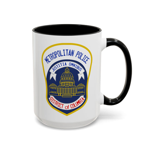 District of Columbia Metropolitan Police Seal Coffee Mug - Double Sided Print, Black Accent White Ceramic, 15oz by TheGlassyLass.com