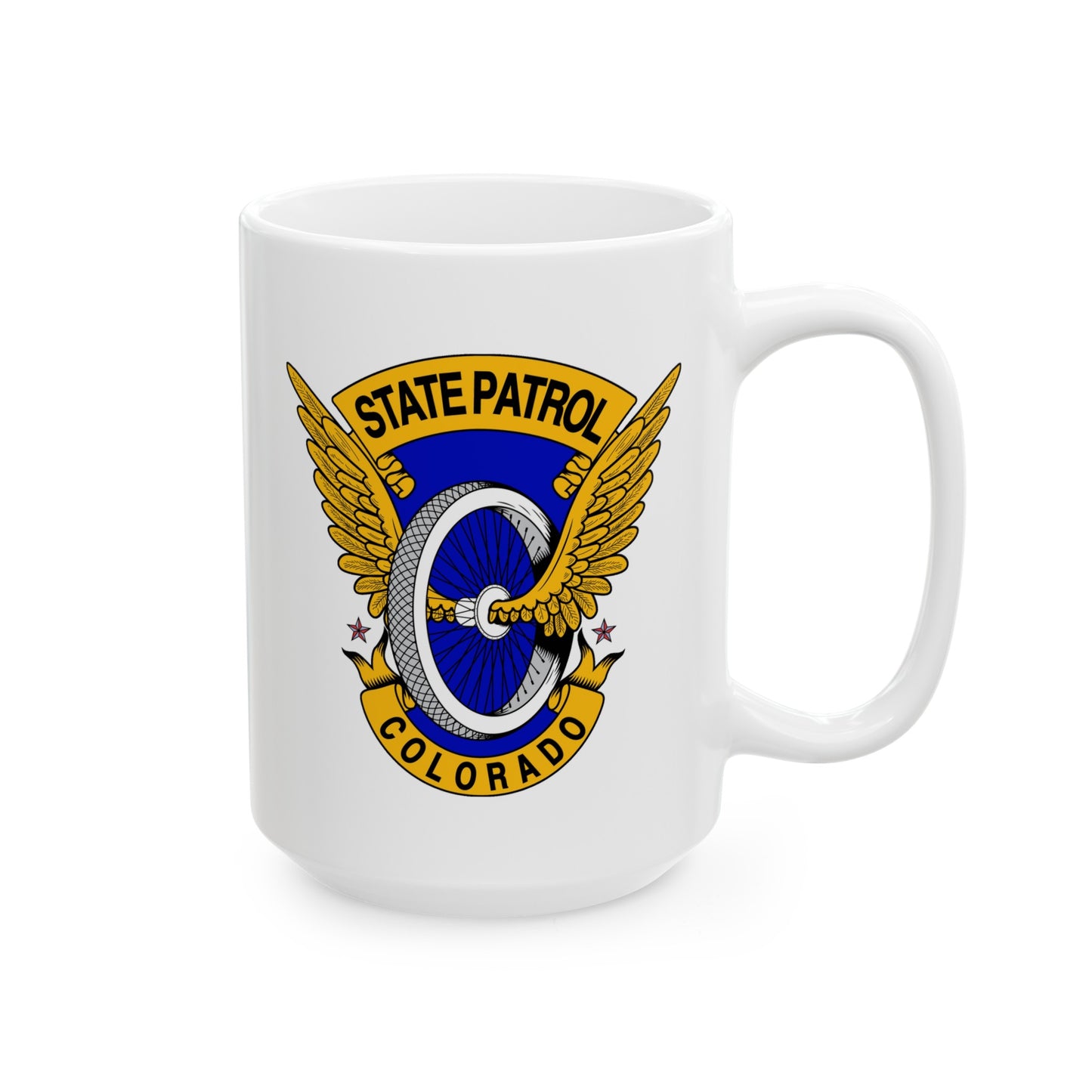 Colorado State Patrol Coffee Mug - Double Sided White Ceramic 15oz by TheGlassyLass.com