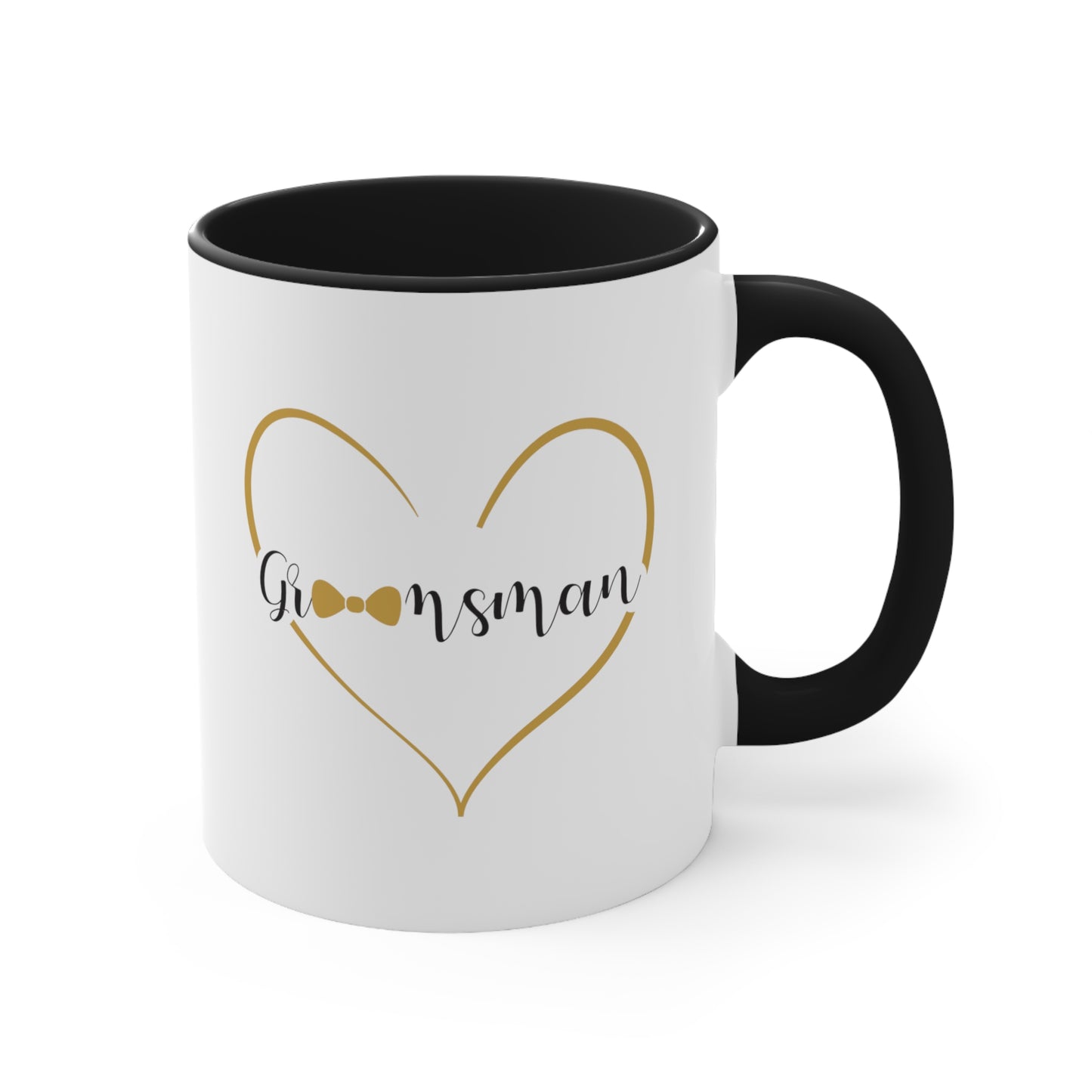 Groomsman Coffee Mug - Double Sided Black Accent Ceramic 11oz by TheGlassyLass.com