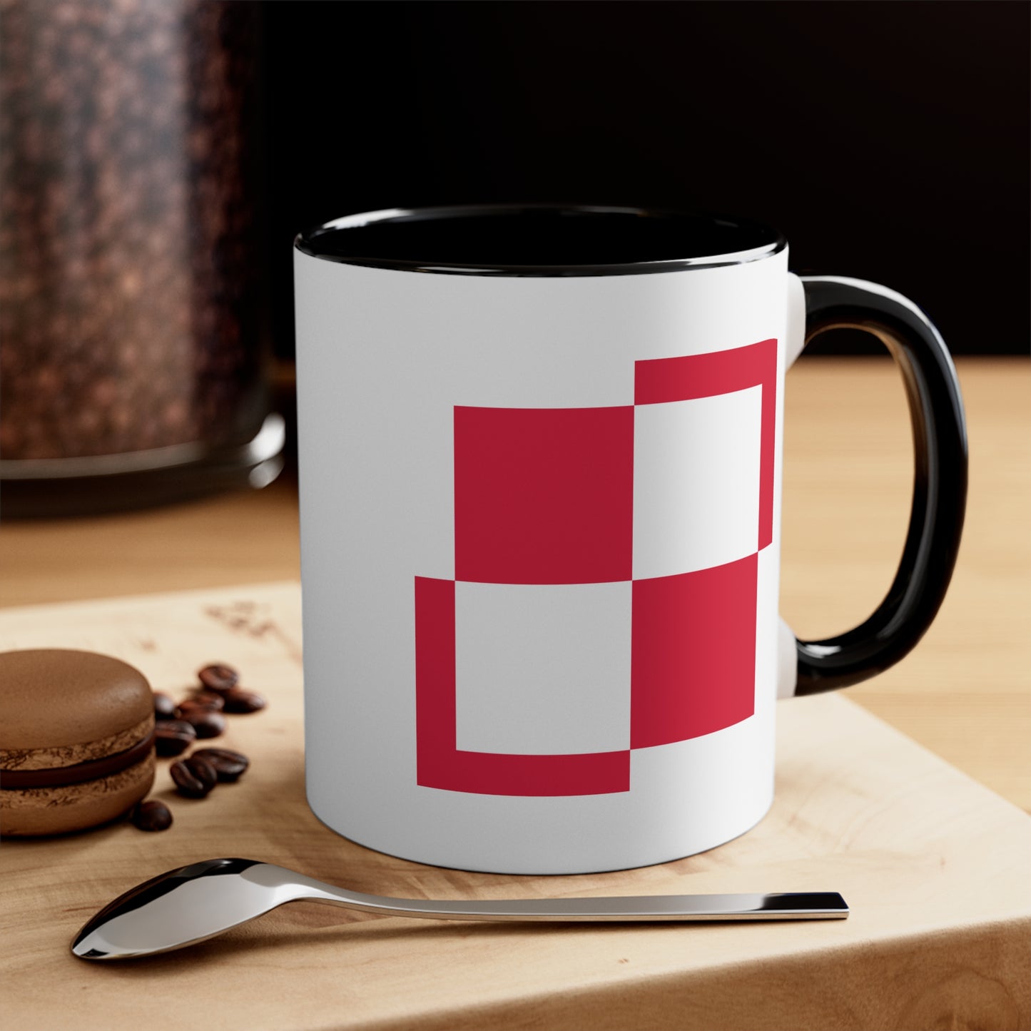 Polish Air Force Roundel Coffee Mug - Double Sided Black Accent Ceramic 11oz - by TheGlassyLass.com