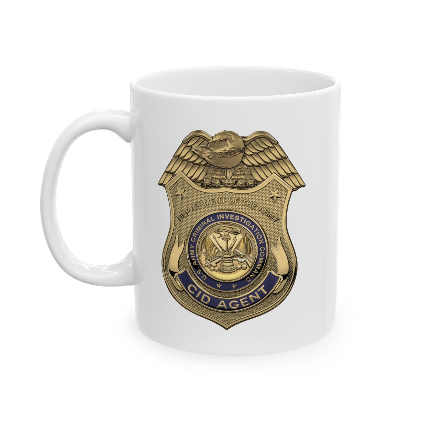 Army CID Agent Badge Coffee Mug - Double Sided White Ceramic 11oz by TheGlassyLass.com