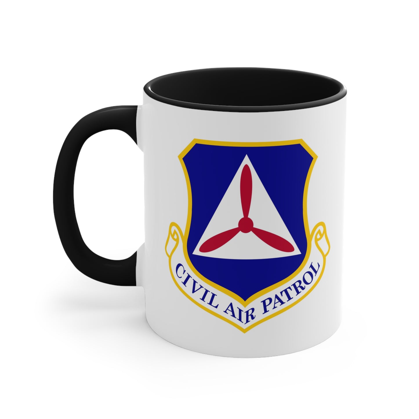 Civil Air Patrol Coffee Mug - Double Sided Black Accent White Ceramic 11oz by TheGlassyLass