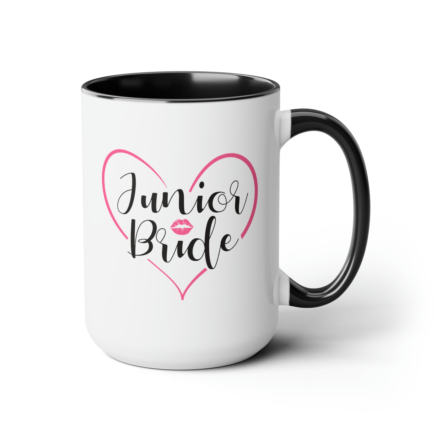Junior Bride Cocoa Mug - Double Sided Black Accent Ceramic 15oz by TheGlassyLass.com