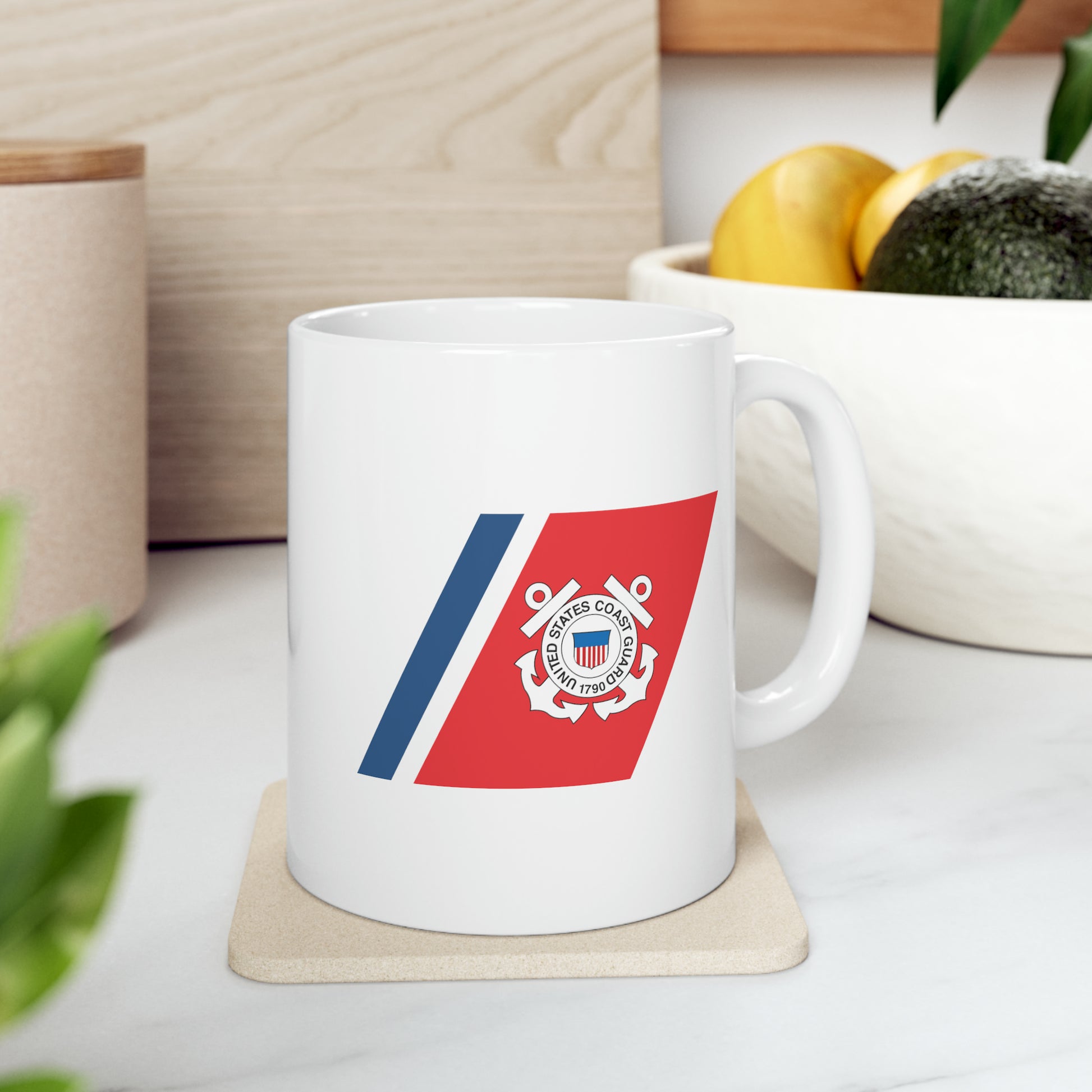 United States Coast Guard Hull Crest Coffee Mug - Double Sided White Ceramic 11oz by TheGlassyLass.com
