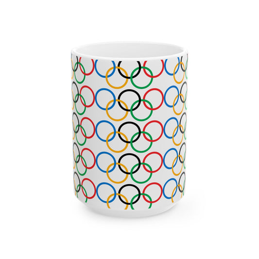 Olympic Fever Coffee Mug - Double Sided White Ceramic 15oz by TheGlassyLass.com